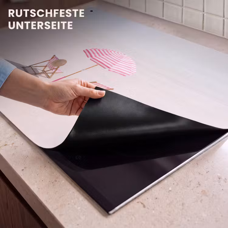 Strand - Parasol - Ligstoel - Zomer - Roze Inductie beschemer met haakjes klein -ky-onderkant-de