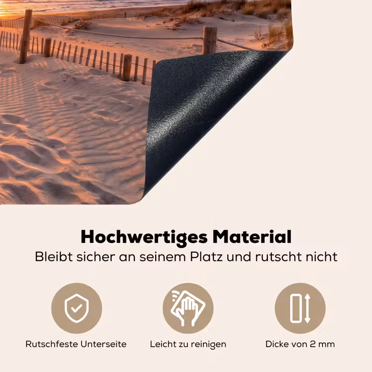 Strand - Zonsondergang - Zee - Natuur - Oranje Inductie beschemer met haakjes klein -ky-onderkant-de