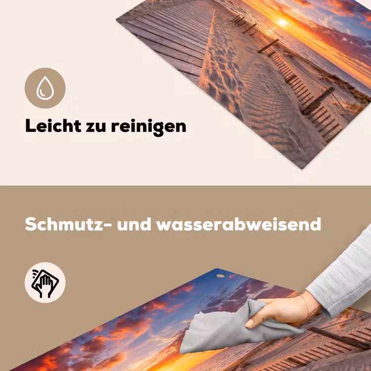 Strand - Zonsondergang - Zee - Natuur - Oranje Inductie beschemer met haakjes klein -ky-schoon-de