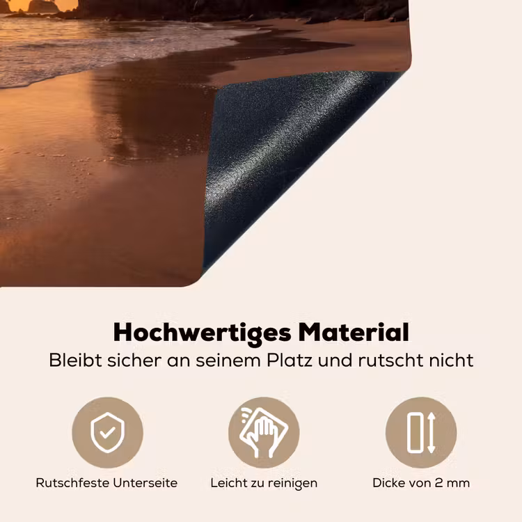 Strand - Zonsondergang - Natuur - Tropisch - Oranje Inductie beschemer met haakjes klein -ky-onderkant-de
