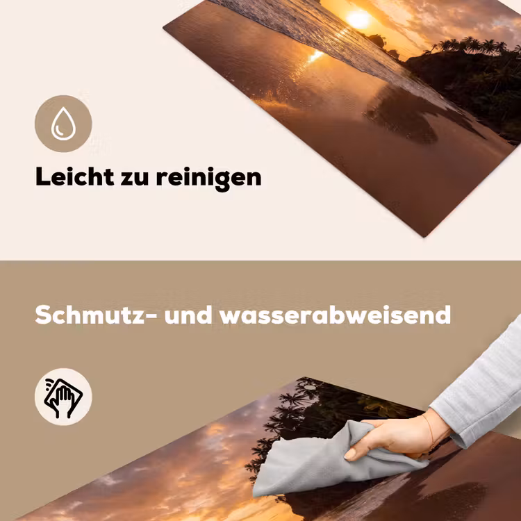 Strand - Zonsondergang - Natuur - Tropisch - Oranje Inductie beschemer met haakjes klein -ky-schoon-de