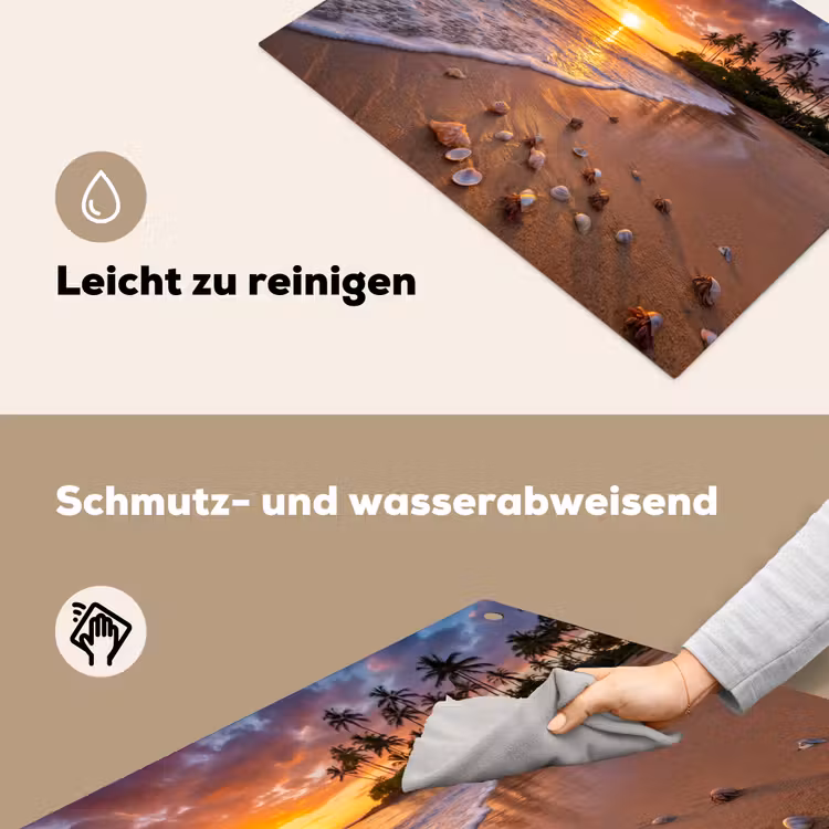 Strand - Zonsondergang - Palmbomen - Natuur - Oranje Inductie beschemer met haakjes klein -ky-schoon-de