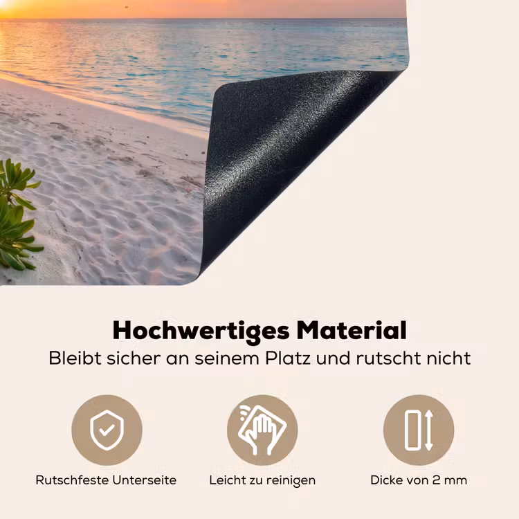 Strand - Zonsondergang - Palmbomen - Tropisch - Natuur Inductie beschemer met haakjes klein -ky-onderkant-de