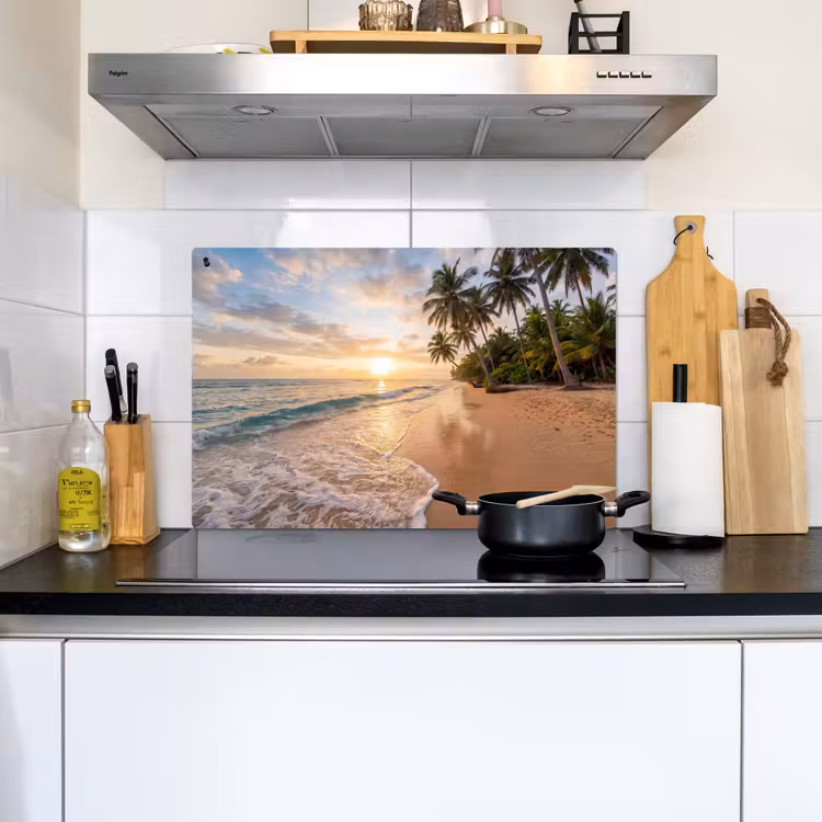 Strand - Zonsondergang - Tropisch - Natuur - Goud Inductie beschemer met haakjes klein -sfeer2