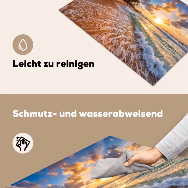 Strand - Zonsondergang - Golven - Natuur - Goud Inductie beschemer met haakjes klein -ky-schoon-de