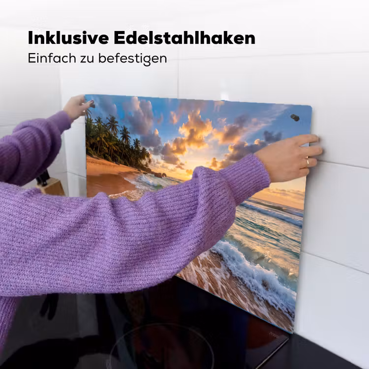 Strand - Zonsondergang - Golven - Natuur - Goud Inductie beschemer met haakjes klein -ky-ophangen-de