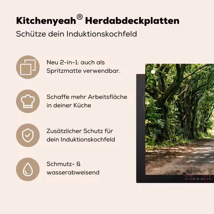 Weg - Bomen - Natuur - Groen Inductie beschemer met haakjes klein -ky-usp-de