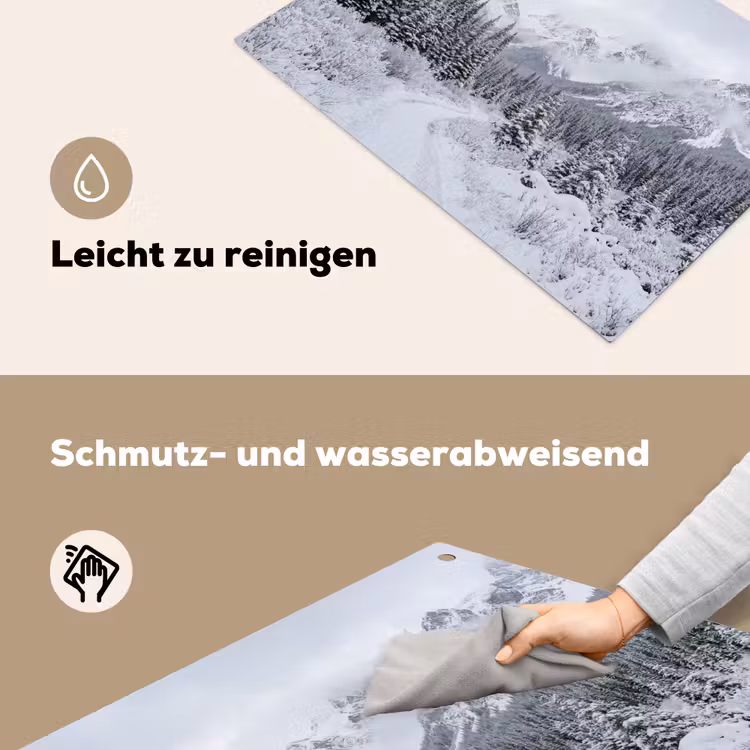 Weg - Bergen - Sneeuw - Naaldbos - Avontuurlijk Inductie beschemer met haakjes klein -ky-schoon-de