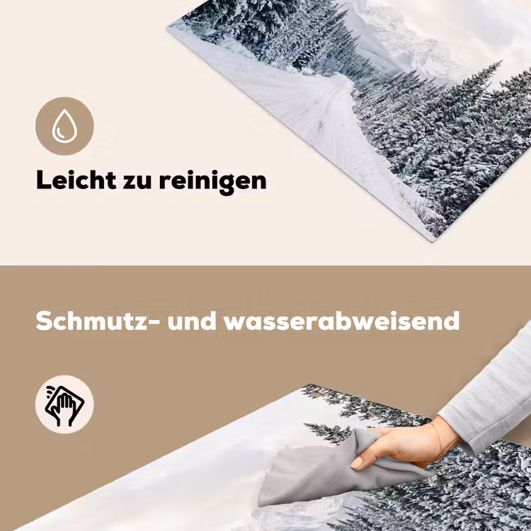 Weg - Sneeuw - Naaldbos - Winter - Avontuurlijk Inductie beschemer met haakjes klein -ky-schoon-de