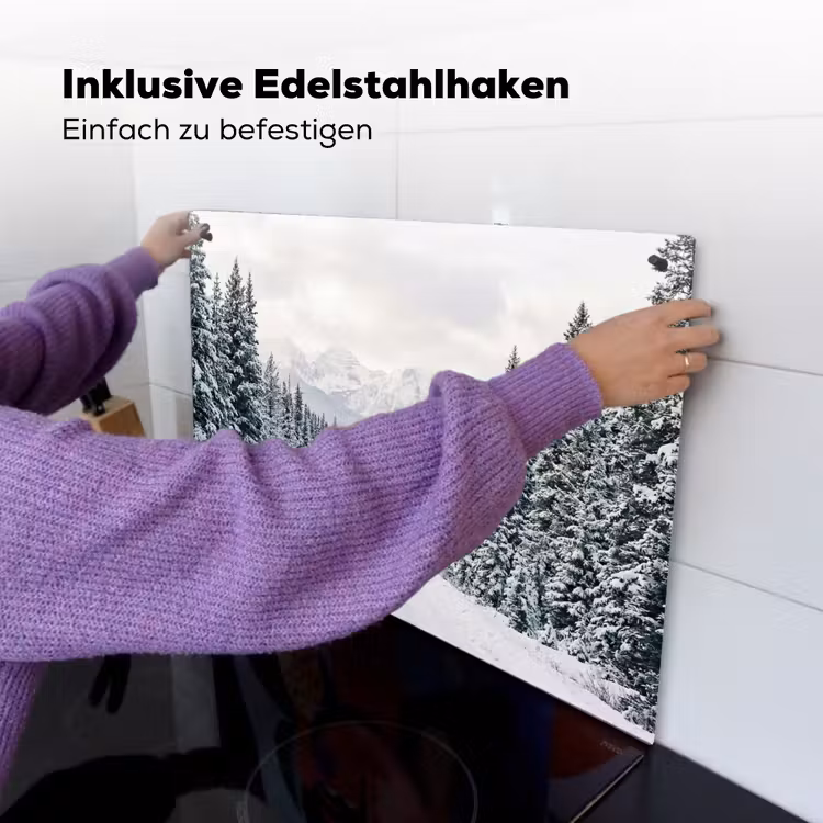 Weg - Sneeuw - Naaldbos - Winter - Avontuurlijk Inductie beschemer met haakjes klein -ky-ophangen-de
