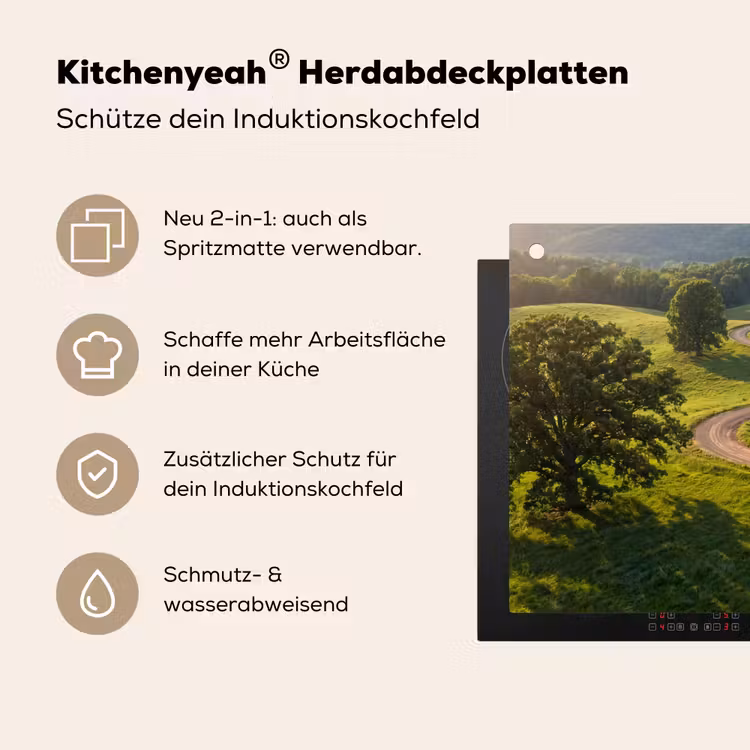 Weg - Weide - Natuur - Groen Inductie beschemer met haakjes klein -ky-usp-de