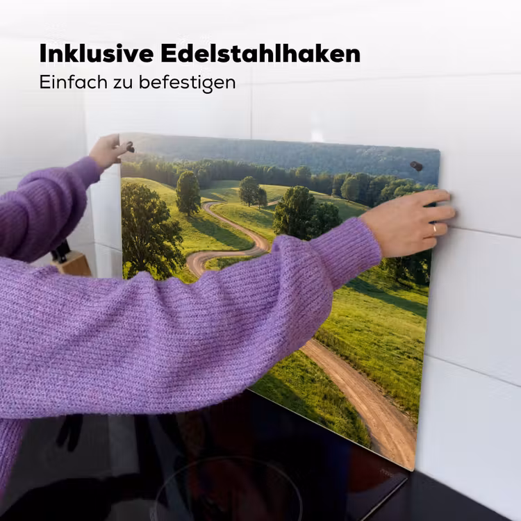Weg - Weide - Natuur - Groen Inductie beschemer met haakjes klein -ky-ophangen-de