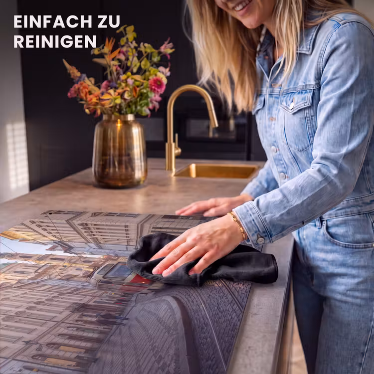 Tram - Straat - Stadsgezicht - Klassiek - Rood Inductie beschemer met haakjes klein -ky-schoon-de