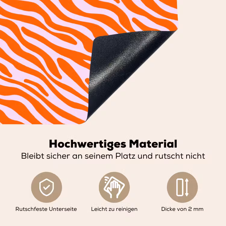 Strepen - Dynamisch - Oranje Inductie beschemer met haakjes klein 777 -ky-onderkant-de