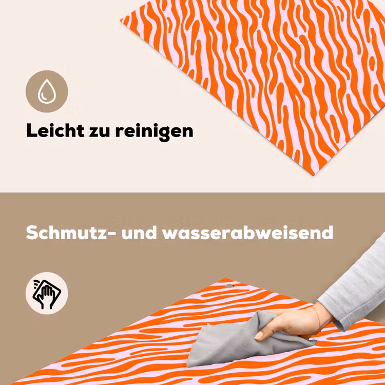 Strepen - Dynamisch - Oranje Inductie beschemer met haakjes klein 777 -ky-schoon-de