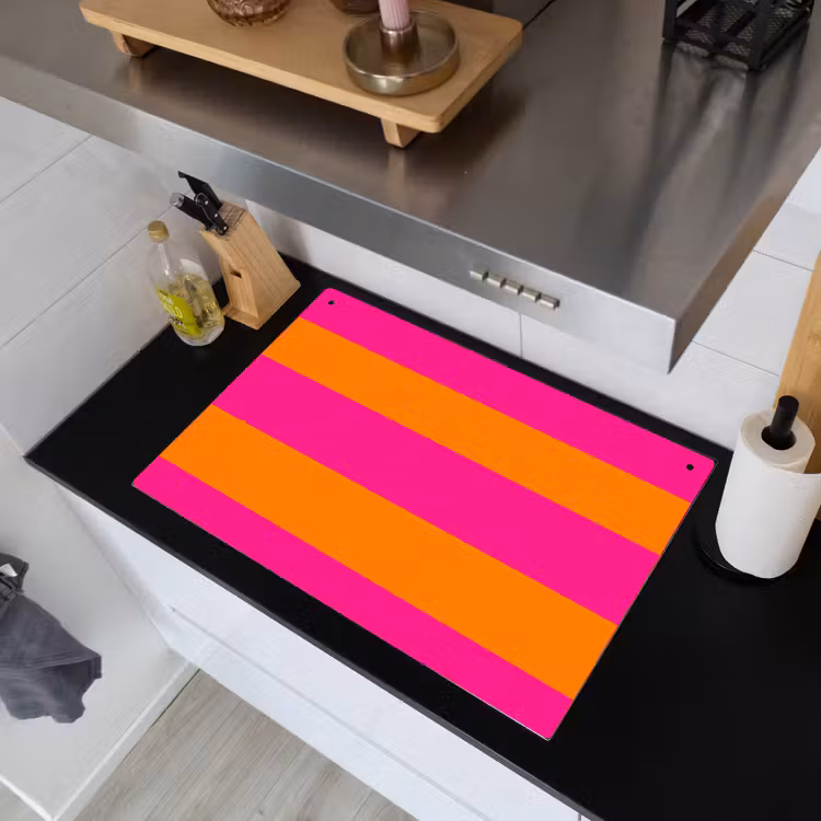 Strepen - Horizontaal - Roze Inductie beschemer met haakjes klein 777 -sfeer1