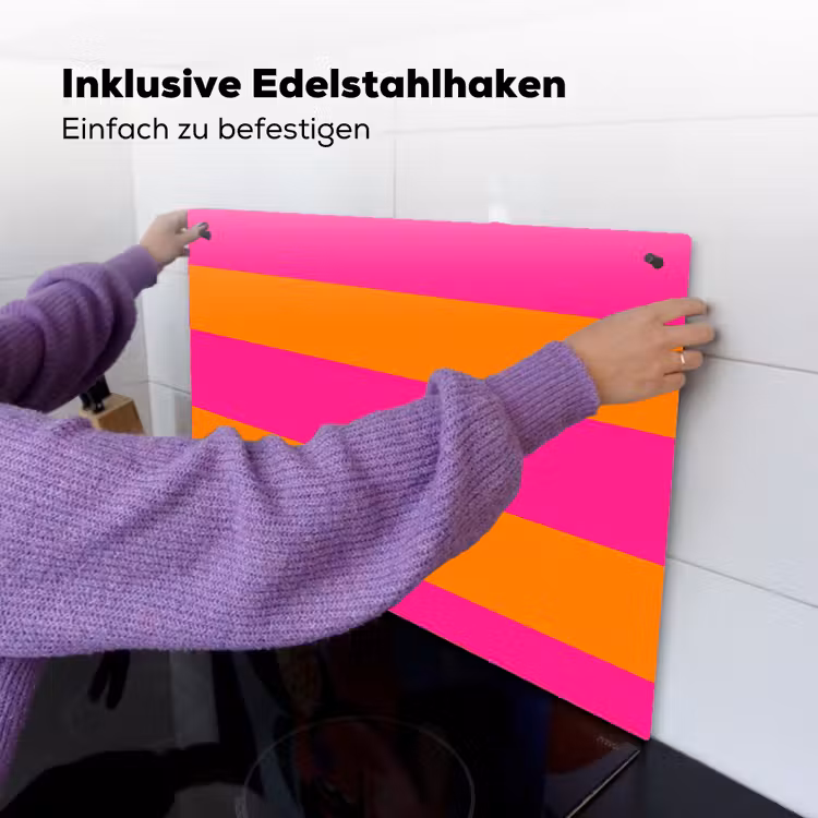 Strepen - Horizontaal - Roze Inductie beschemer met haakjes klein 777 -ky-ophangen-de