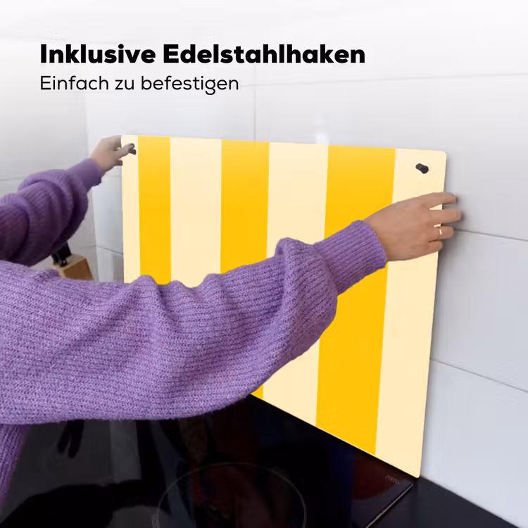 Strepen - Klassiek - Geel Inductie beschemer met haakjes klein 777 -ky-ophangen-de