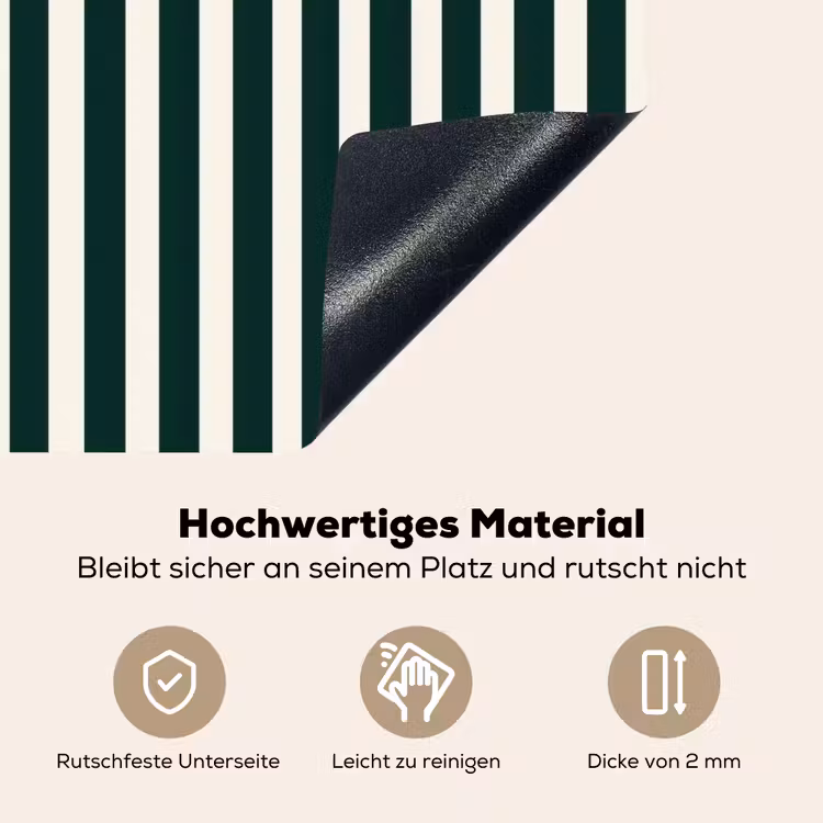 Strepen - Klassiek - Groen Inductie beschemer met haakjes klein 777 -ky-onderkant-de