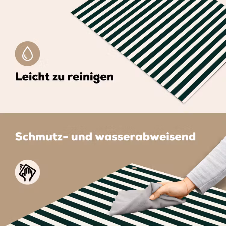 Strepen - Klassiek - Groen Inductie beschemer met haakjes klein 777 -ky-schoon-de