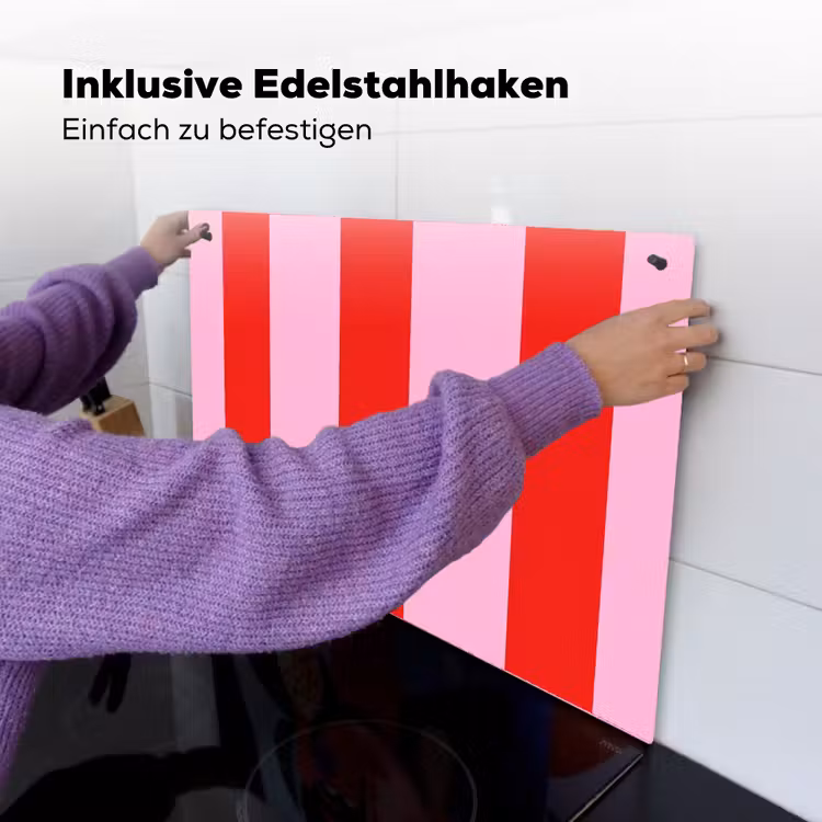 Strepen - Klassiek - Roze Inductie beschemer met haakjes klein 777 -ky-ophangen-de
