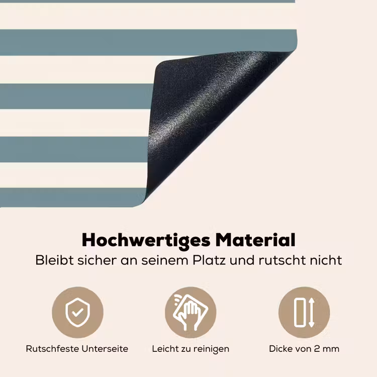 Strepen - Modern - Blauw Inductie beschemer met haakjes klein 777 -ky-onderkant-de
