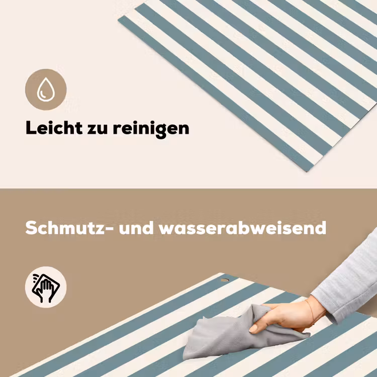 Strepen - Modern - Blauw Inductie beschemer met haakjes klein 777 -ky-schoon-de