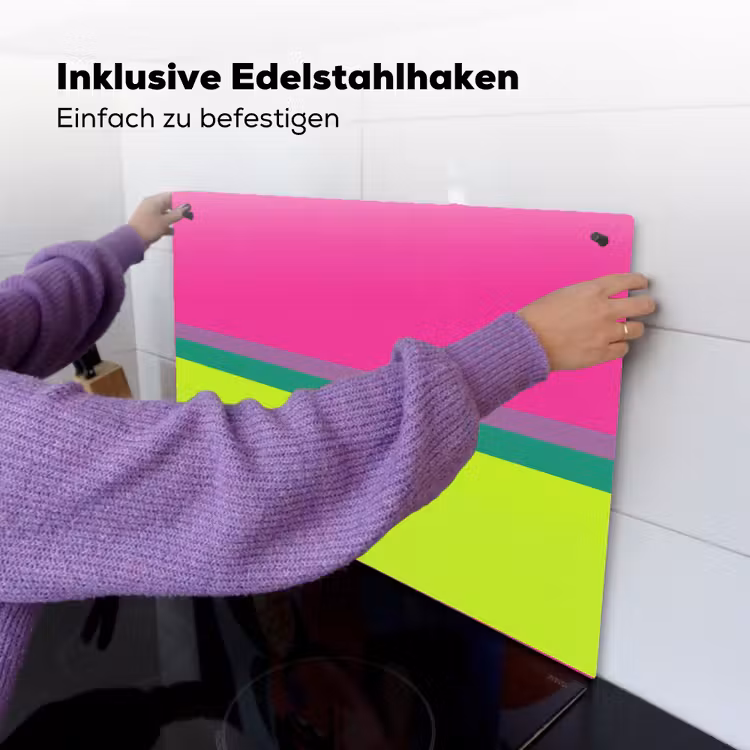 Strepen - Modern - Kleurrijk Inductie beschemer met haakjes klein -ky-ophangen-de