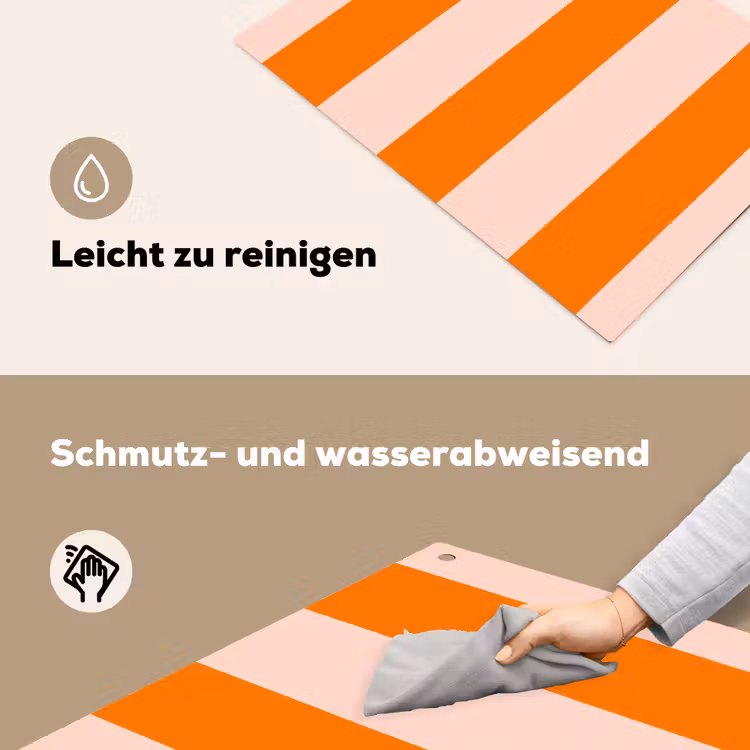 Strepen - Modern - Oranje Inductie beschemer met haakjes klein 777 -ky-schoon-de