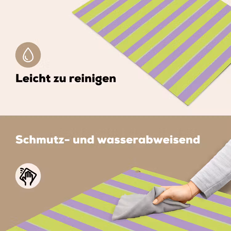 Strepen - Patroon - Groen Inductie beschemer met haakjes klein 777 -ky-schoon-de