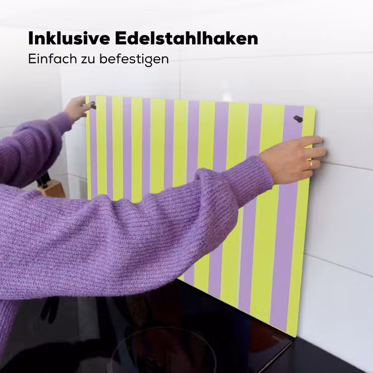 Strepen - Patroon - Groen Inductie beschemer met haakjes klein 777 -ky-ophangen-de