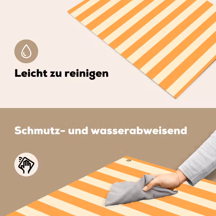 Strepen - Patroon - Oranje Inductie beschemer met haakjes klein 777 -ky-schoon-de