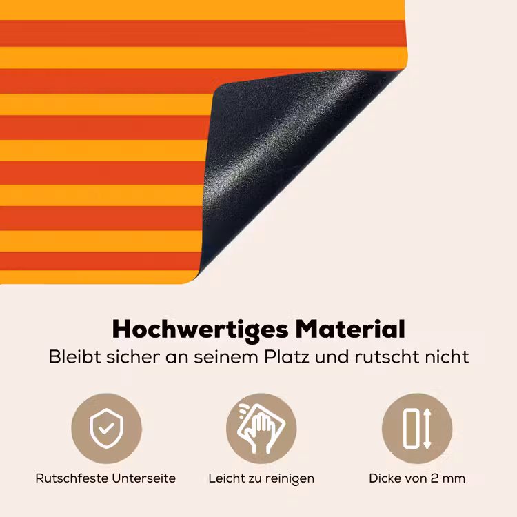 Strepen - Patroon - Oranje Inductie beschemer met haakjes klein 777 -ky-onderkant-de