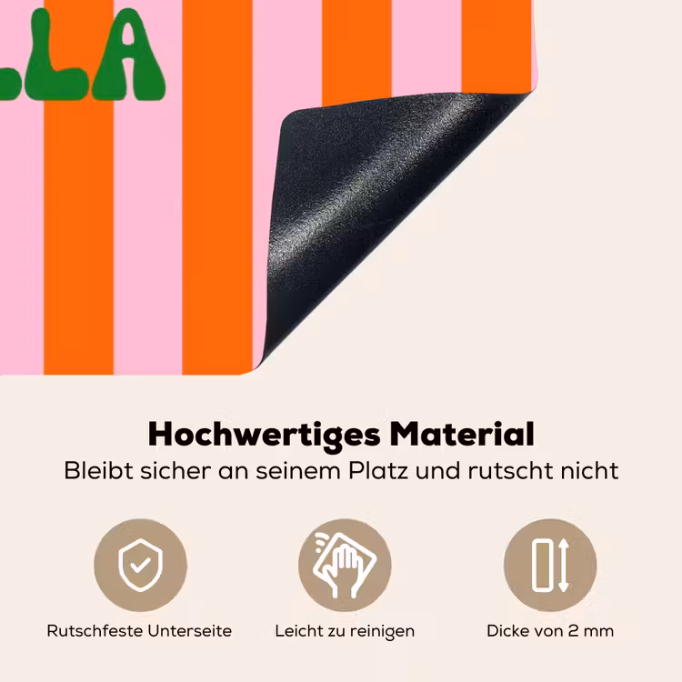 Strepen - Oranje - Verticaal - Ciao bella Inductie beschemer met haakjes klein -ky-onderkant-de