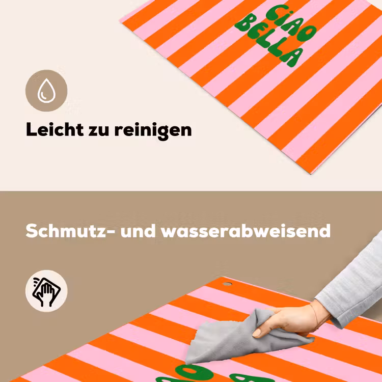 Strepen - Oranje - Verticaal - Ciao bella Inductie beschemer met haakjes klein -ky-schoon-de