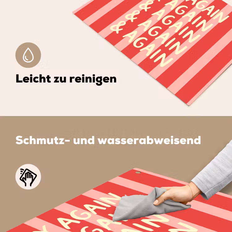 Strepen - Rood - Try again Inductie beschemer met haakjes klein -ky-schoon-de