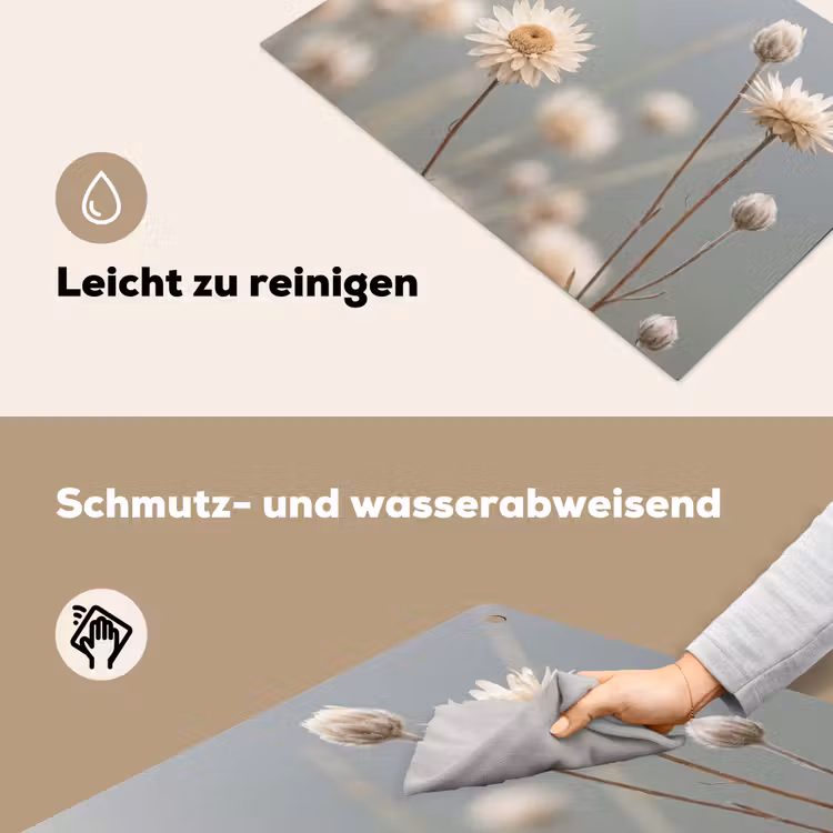 Strobloemen - Wit - Daglicht Inductie beschemer met haakjes klein -ky-schoon-de