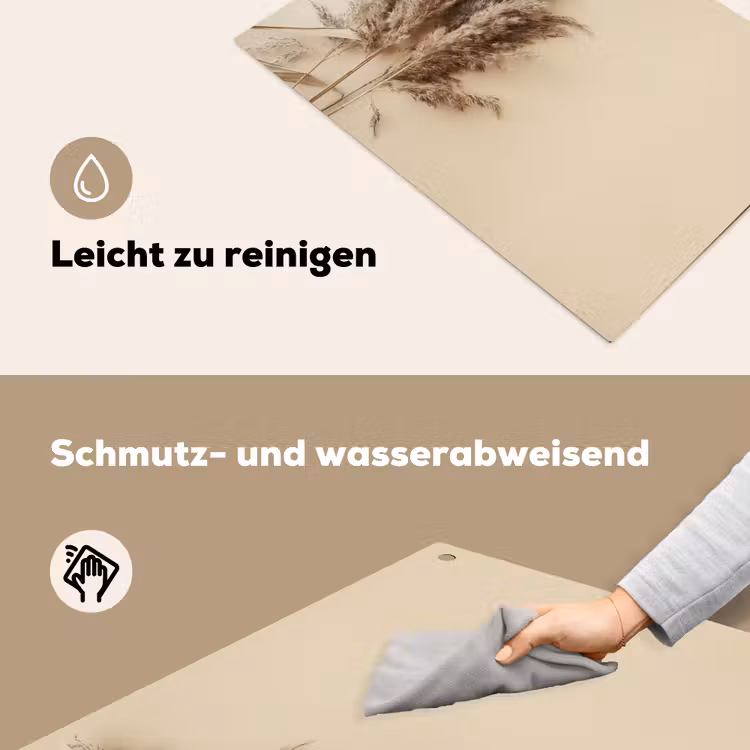 2-in-1 Herdabdeckplatte & Spritzschutz - Subtiler Schilftanz - Subtiel Rietdans Inductie beschemer met haakjes klein