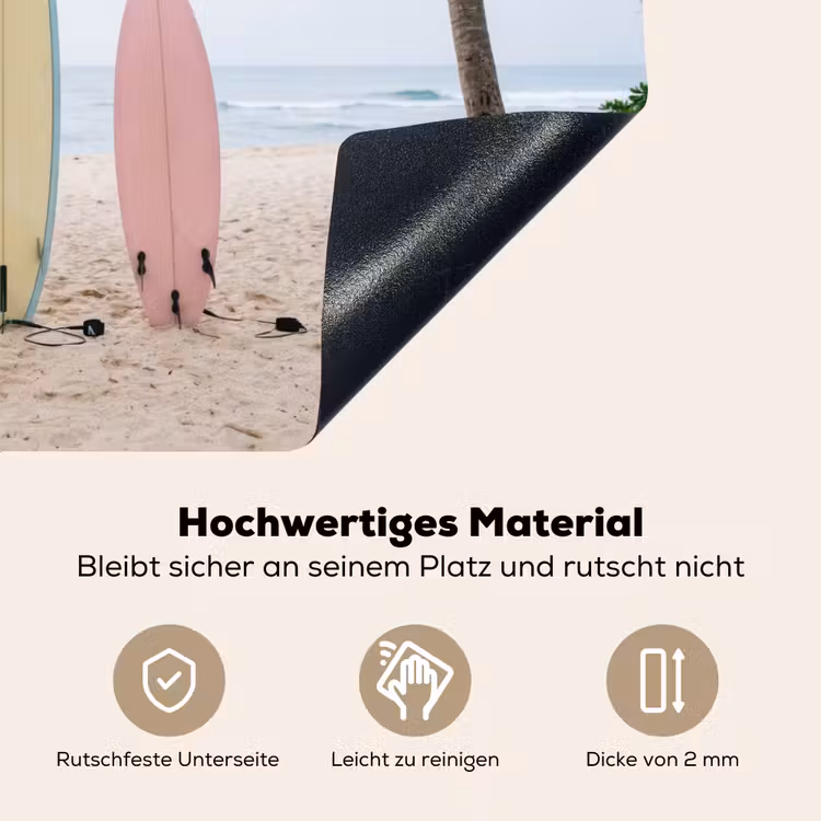 Surfboard - Palmbomen - Kleurrijk Inductie beschemer met haakjes klein -ky-onderkant-de
