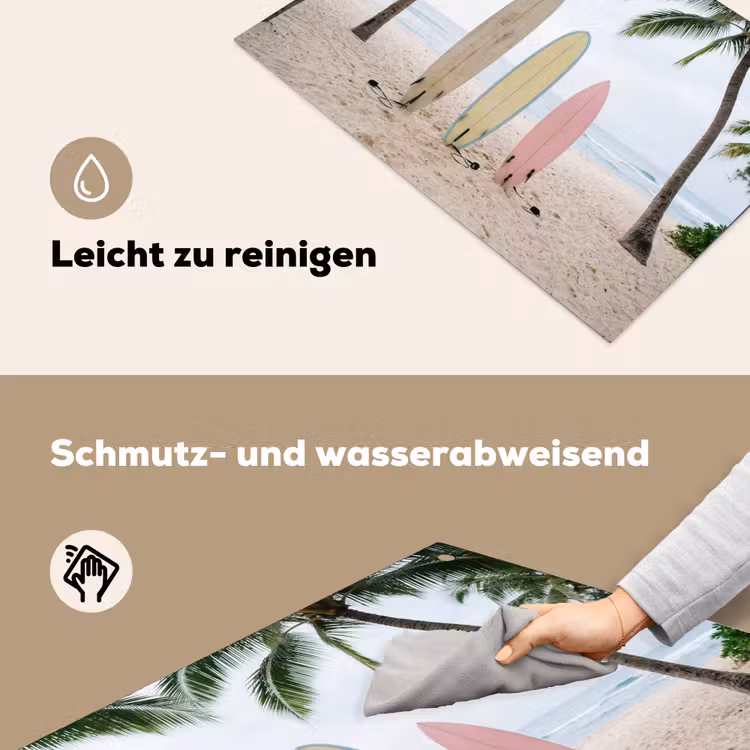 Surfboard - Palmbomen - Kleurrijk Inductie beschemer met haakjes klein -ky-schoon-de
