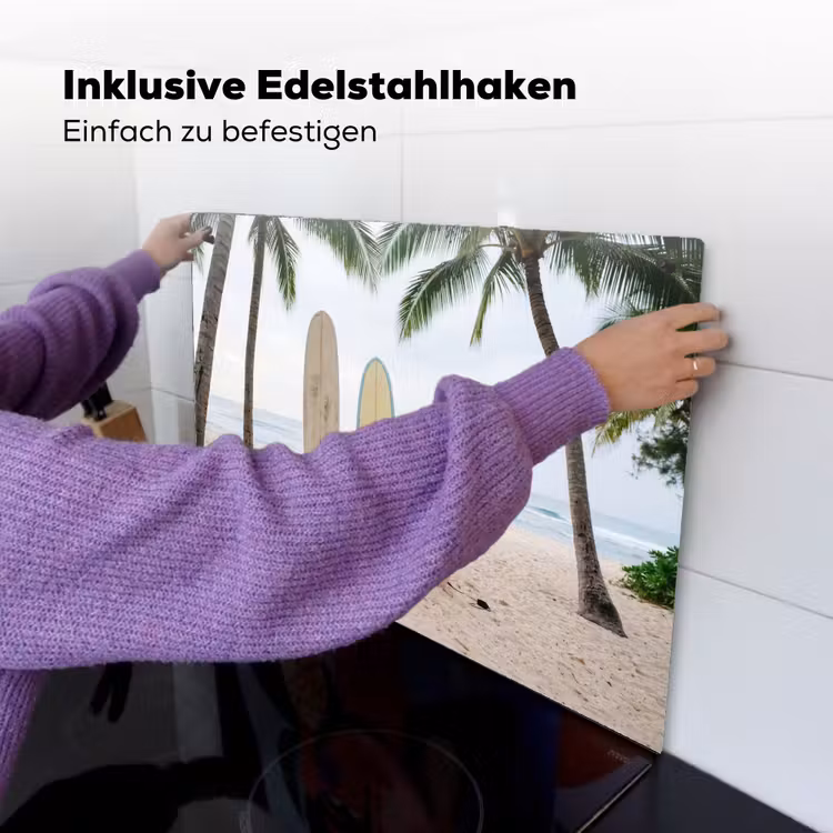 Surfboard - Palmbomen - Kleurrijk Inductie beschemer met haakjes klein -ky-ophangen-de