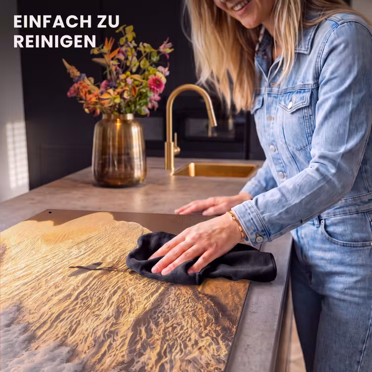 Surfer - Strand - Zonsondergang - Oceaan - Goud Inductie beschemer met haakjes klein -ky-schoon-de