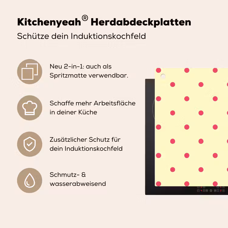 Swag - Roze - Stippen - Geel Inductie beschemer met haakjes klein -ky-usp-de