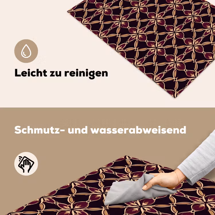Symmetrisch - Tegel - Burgundy Inductie beschemer met haakjes klein 777 -ky-schoon-de