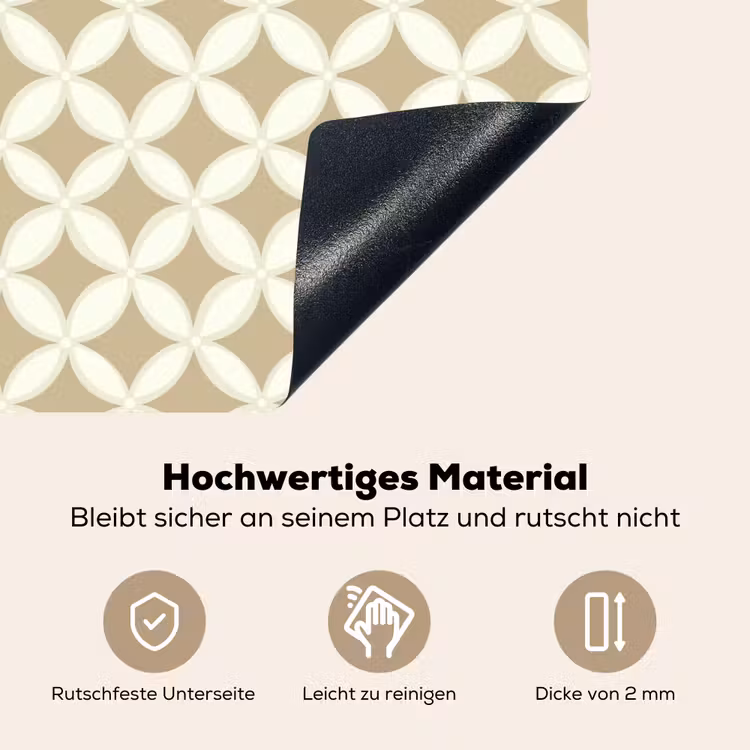 Symmetrisch - Motief - Beige Inductie beschemer met haakjes klein 777 -ky-onderkant-de