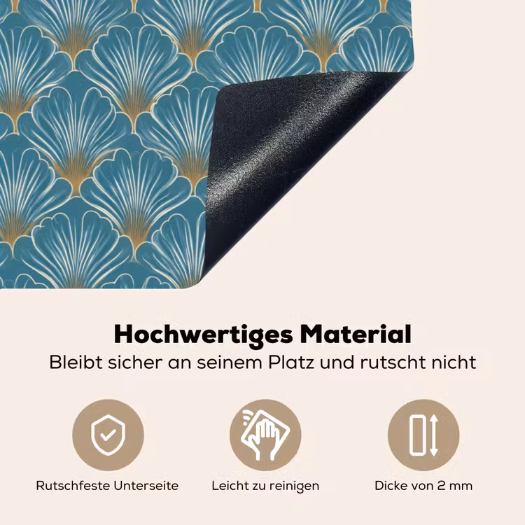 Symmetrisch - Patroon - Blauw Inductie beschemer met haakjes klein 777 -ky-onderkant-de