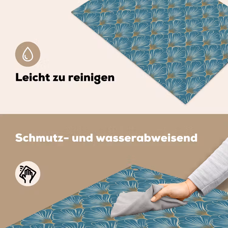 Symmetrisch - Patroon - Blauw Inductie beschemer met haakjes klein 777 -ky-schoon-de