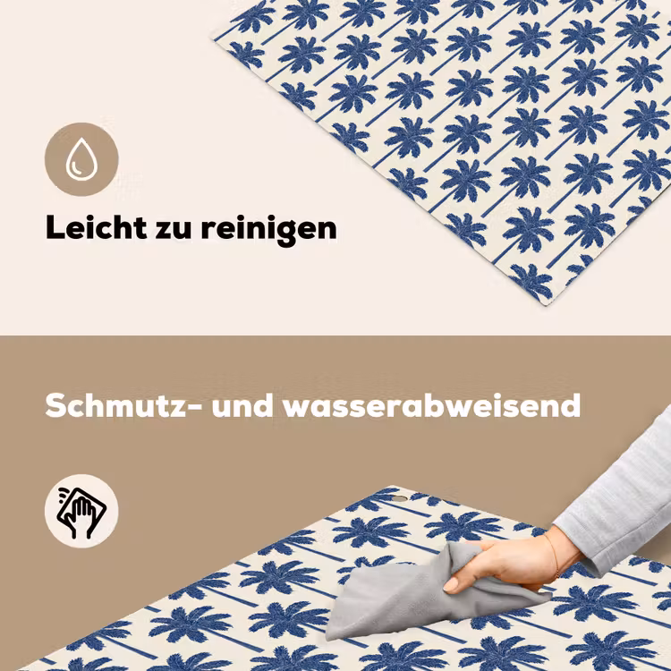 Symmetrisch - Palm - Blauw Inductie beschemer met haakjes klein 777 -ky-schoon-de