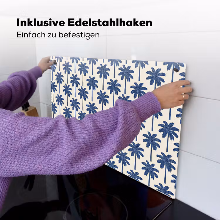 Symmetrisch - Palm - Blauw Inductie beschemer met haakjes klein 777 -ky-ophangen-de