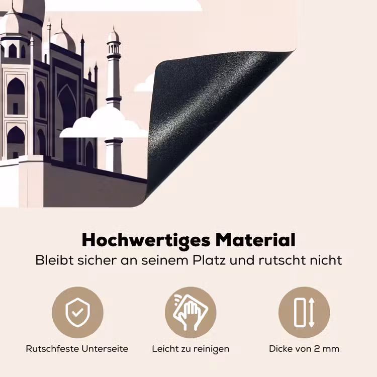 Taj Mahal - Zon - Koepel - Architectuur - India - Grafisch Inductie beschemer met haakjes klein -ky-onderkant-de